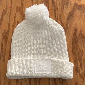 Love Your Melon white Pom beanie